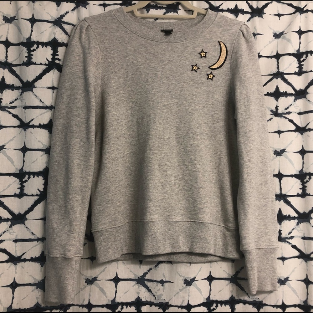 J. Crew Sweatshirt with Star and Moon Patch